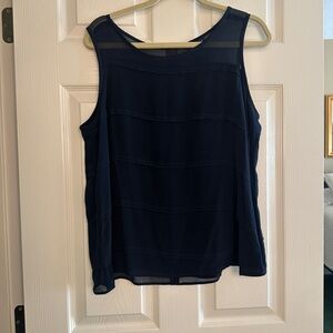 Doncaster Navy Sheer Panel Tank Top